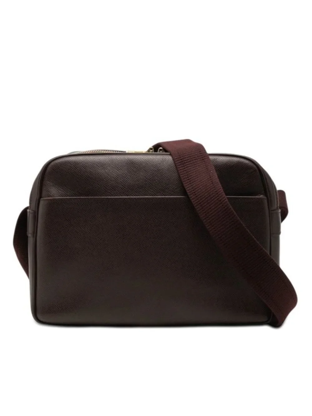 Louis Vuitton Taiga Reporter PM Crossbody Shoulder Bag Acajou Wine Red Leather